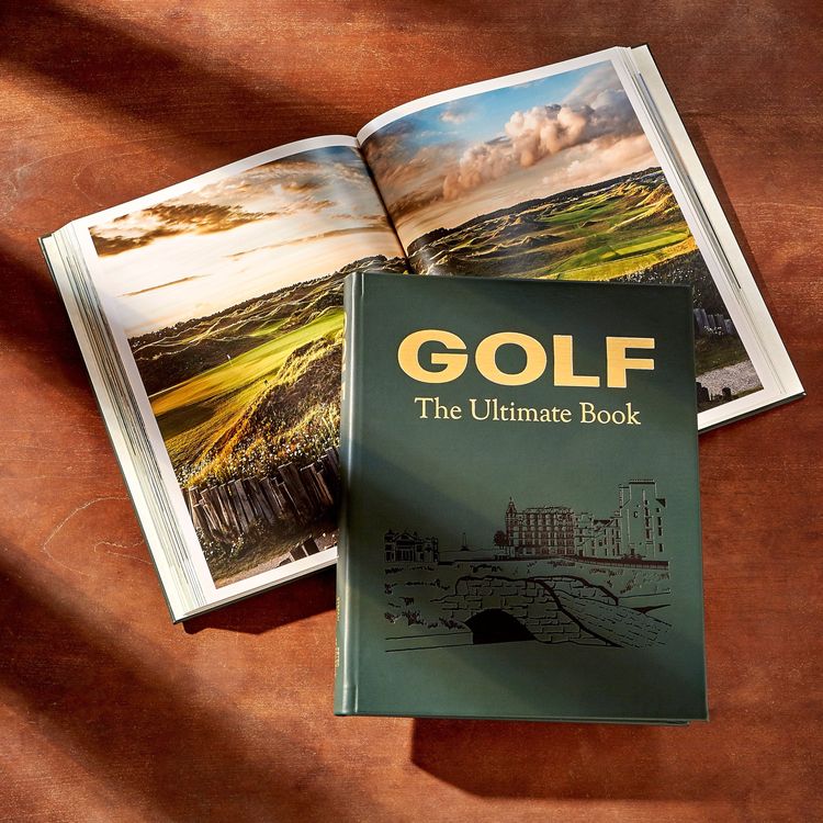 Graphic Image - "Golf: The Ultimate Book" in Green Bonded Leather - Books