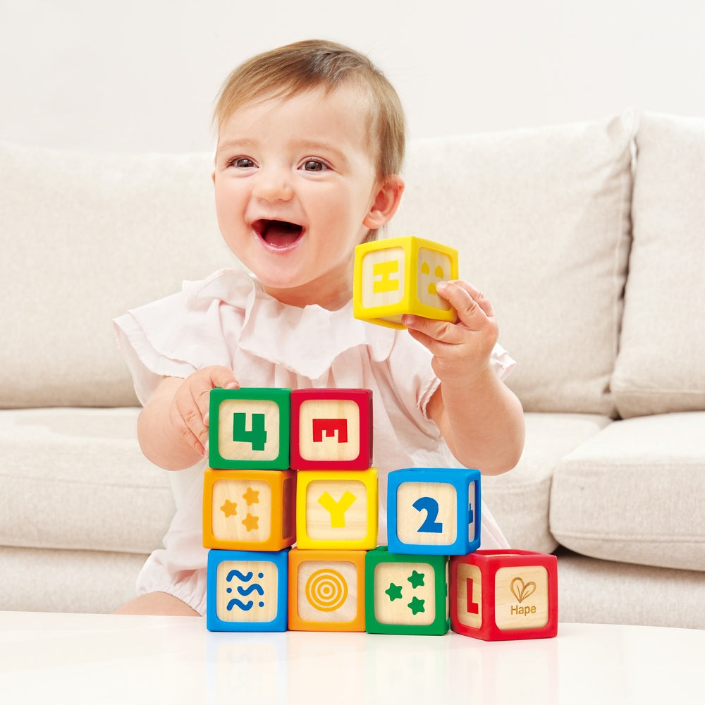 Hape - Grip-n-Stack Silicone & Wood Blocks - Preschool