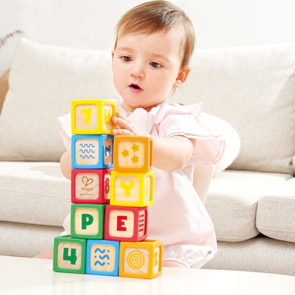 Hape - Grip-n-Stack Silicone & Wood Blocks - Preschool