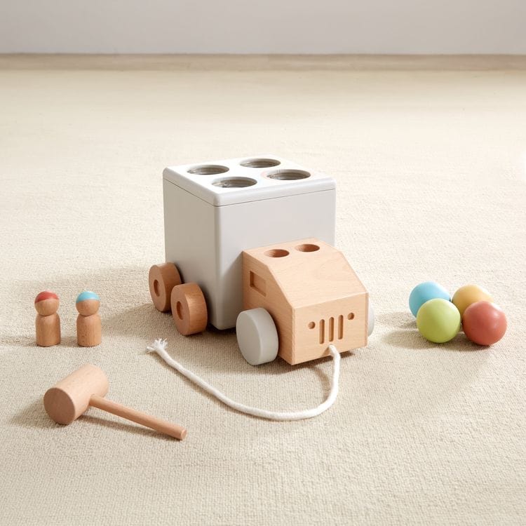 Wonder & Wise - Hammer Time Wood Pull Toy - Infants