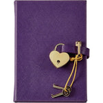 Graphic Image - Heart Lock Journal in Purple Saffiano Leather - Books