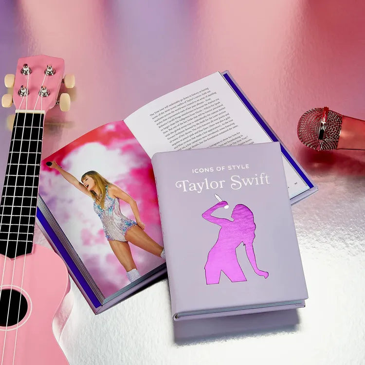 Graphic Image - "Icons of Style: Taylor Swift" Book in Lilac Bonded Leather - Books