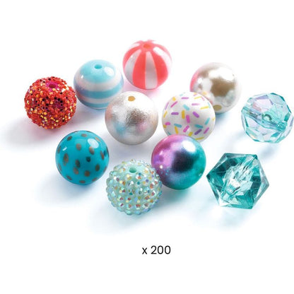 Djeco - Jewelry Making Bubble Beads - Silver - Creativity