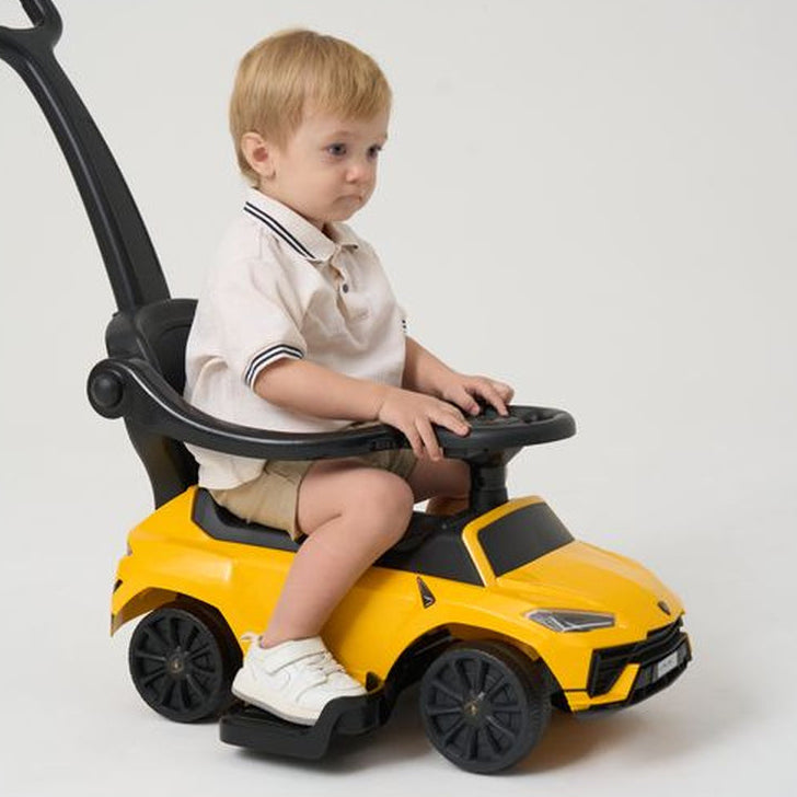 Best Ride on Cars - Lamborghini Urus 3 In 1 Push Car - Yellow - Outdoor