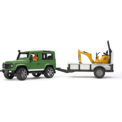Bruder - Land Rover with Trailer, Worker & JCB Excavator - Vehicles