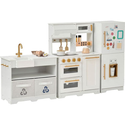Teamson Kids - Little Chef Atlanta Modular Play Kitchen - White/Gold - Preschool
