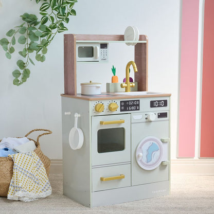 Teamson Kids - Little Chef Lake Tahoe Wooden Play Kitchen Washer & Mini Garden - Pink - Preschool