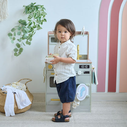 Teamson Kids - Little Chef Lake Tahoe Wooden Play Kitchen Washer & Mini Garden - Pink - Preschool