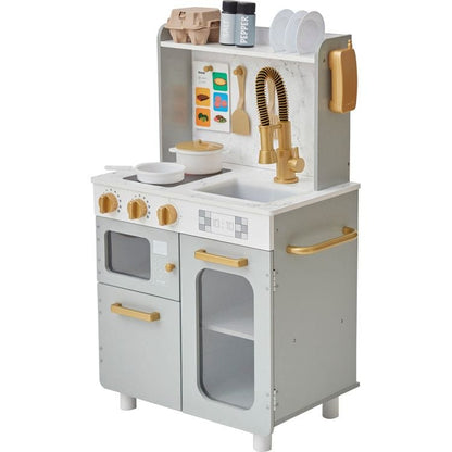 Teamson Kids - Little Chef Memphis Play Kitchen - Gray/Gold - Preschool