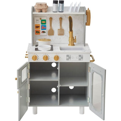 Teamson Kids - Little Chef Memphis Play Kitchen - Gray/Gold - Preschool