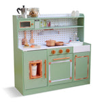 Teamson Kids - Little Chef St. Louis Wooden Play Kitchen with Sink & Ice Dispenser - Green - Preschool