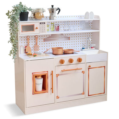Teamson Kids - Little Chef St. Louis Wooden Play Kitchen with Sink & Ice Dispenser - Pink - Preschool