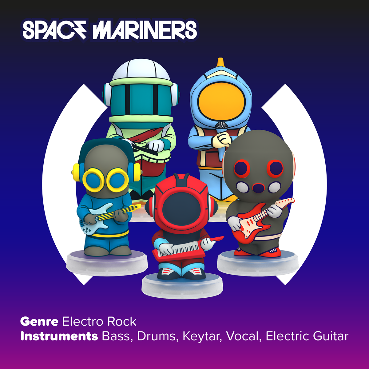 Loops Lab® - Loops Lab Space Mariners: 5 Figurines Galactic Rock Band - Electronics