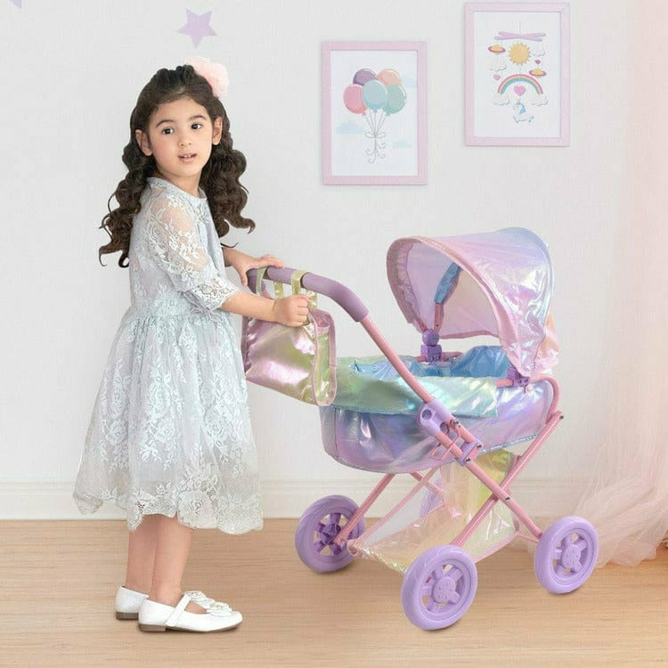 Teamson Kids - Magical Dreamland Baby Doll Stroller & Carrier Iridescent - Dolls