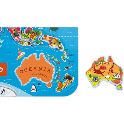 Janod - Magnetic World Map Puzzle - Puzzles