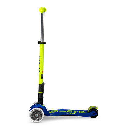 Micro Kickboard - Maxi Deluxe Foldable LED Scooter - Neon Canary Yellow - Outdoor