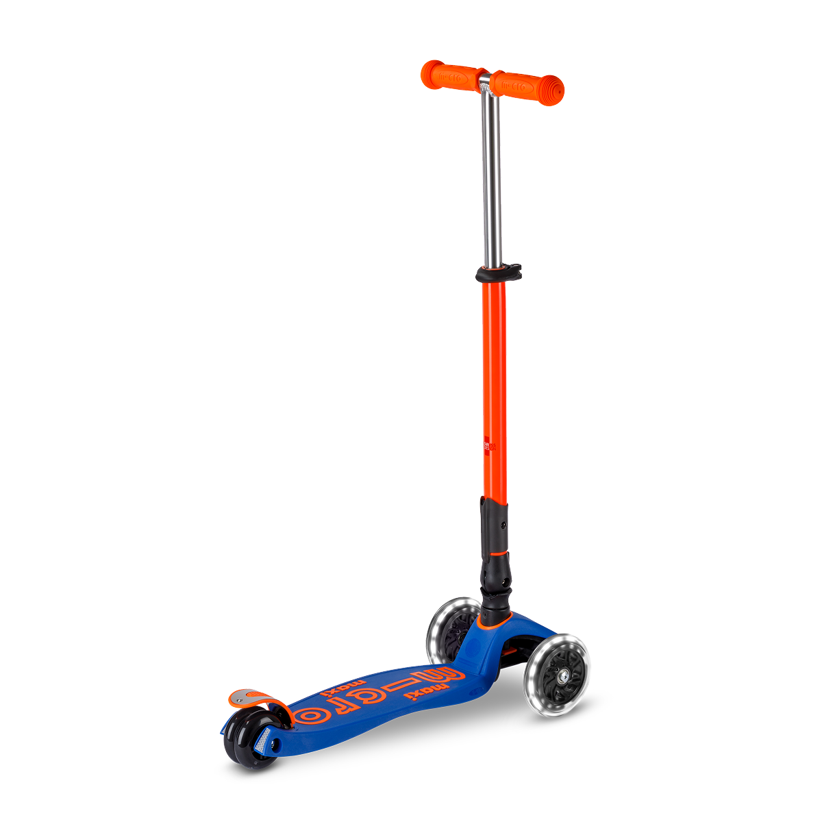Micro Kickboard - Maxi Deluxe Foldable Neon LED Scooter - Blaze Orange - Outdoor