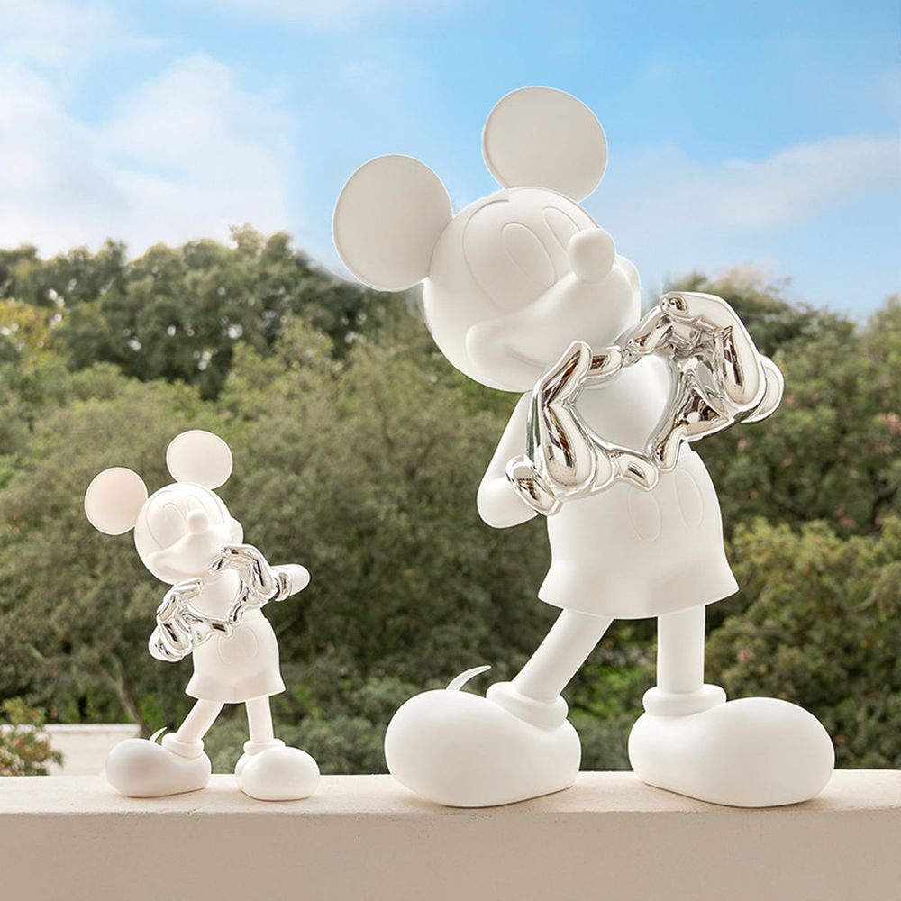 Leblon Delienne - Mickey Mouse With Love 12" Kelly Hoppen Figurine - White & Silver - Collectibles