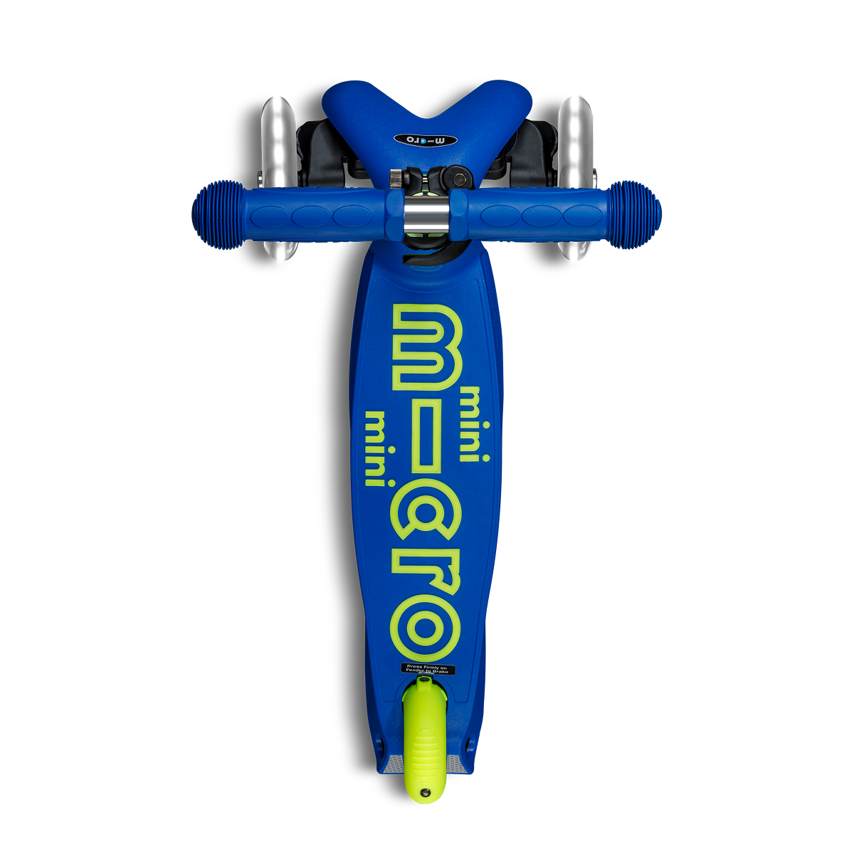 Micro Kickboard - Mini Deluxe Foldable LED Scooter - Neon Canary Yellow/Blue - Outdoor