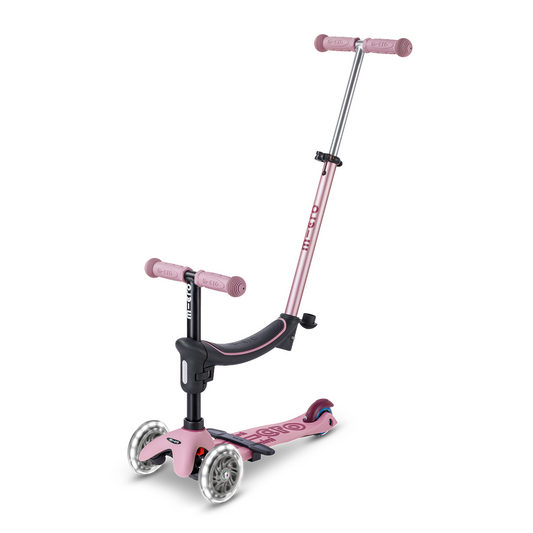 Micro Kickboard - Mini Deluxe Rock & Go LED Scooter - Dusty Rose - Outdoor