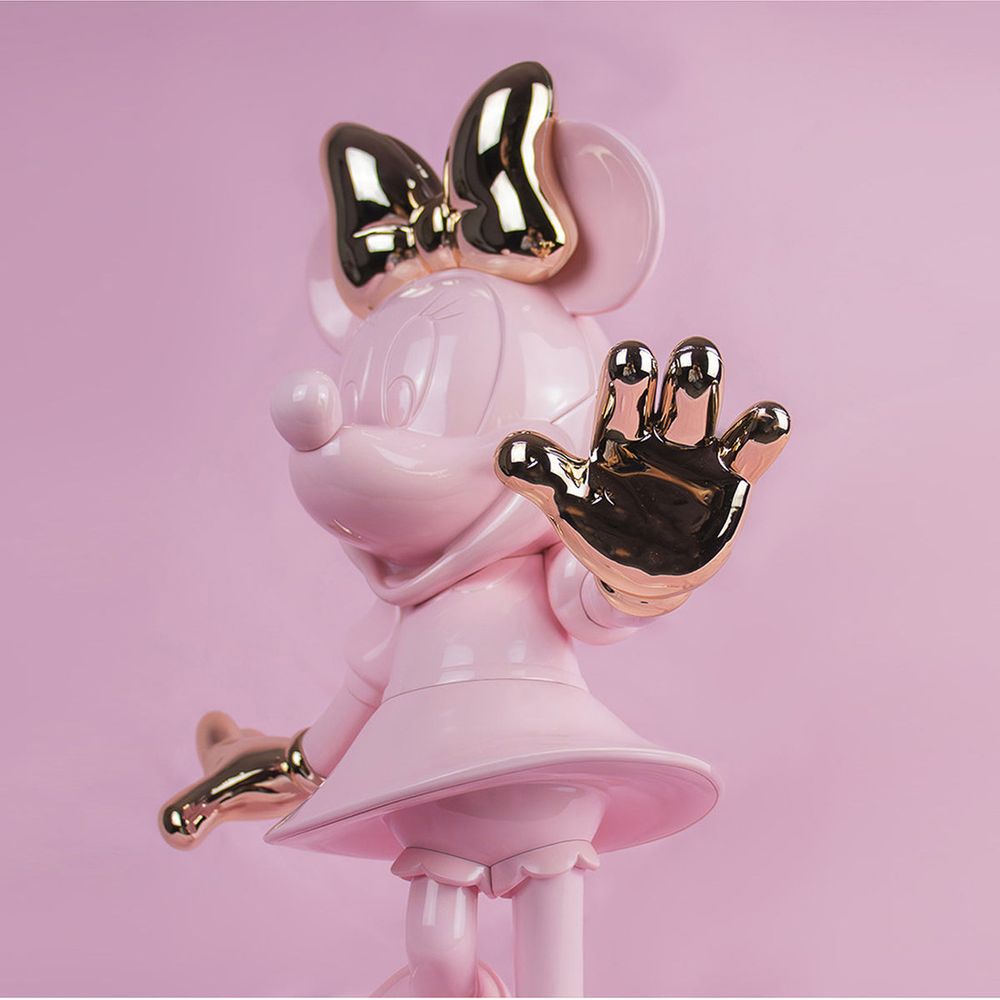 Leblon Delienne - Minnie Mouse 12" Welcome Studio Figurine - Pastel Pink & Rose Gold - Collectibles