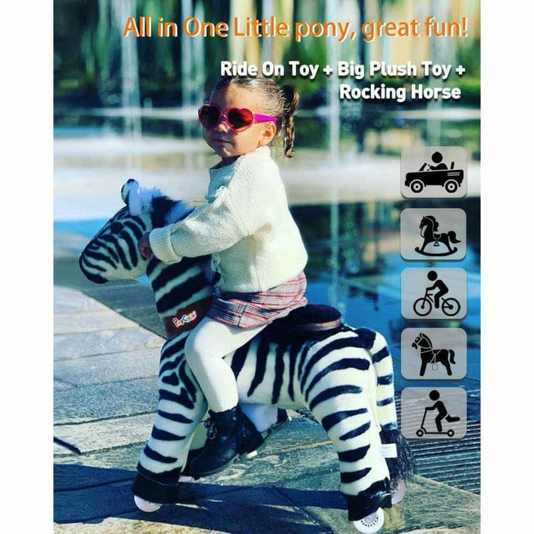 PonyCycle, Inc. - Model U Ride-On Zebra - 3-4 Years - Plush