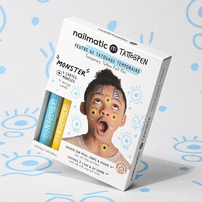 Nailmatic - Monster Tattoo Pen Set for Kids - Trend Accessories