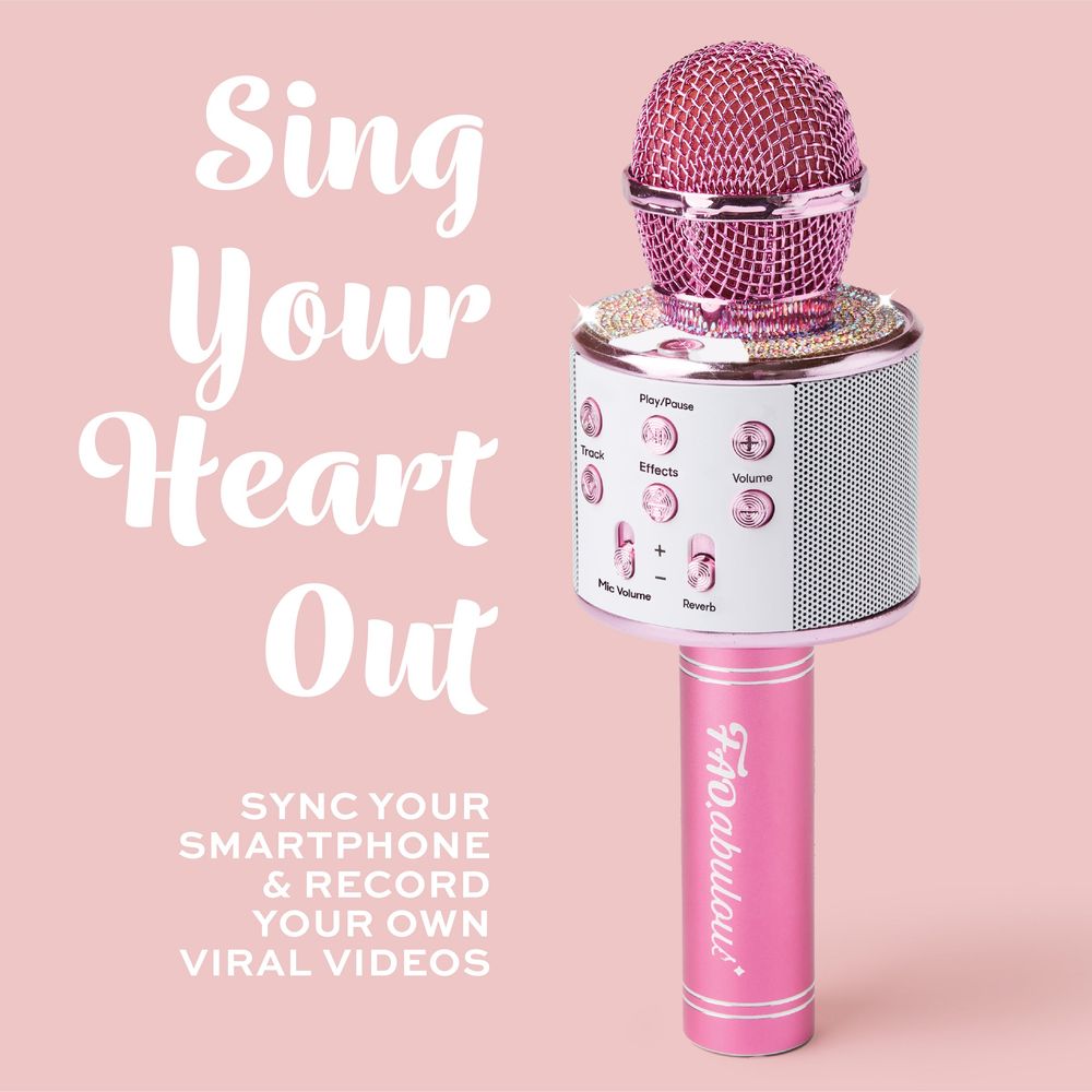 FAO Schwarz - Musical Microphone Rhinestone Bluetooth Broadcaster - Music