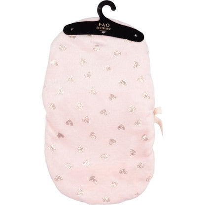 FAO Schwarz - My FAO Doll Swaddle - Pink With Gold Hearts - My FAO Doll