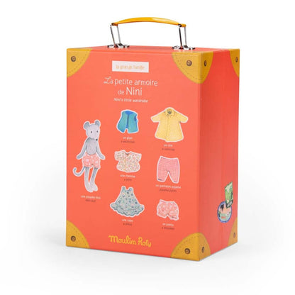 Moulin Roty - Nini Doll with Little Wardrobe Suitcase - The Big Family - Dolls
