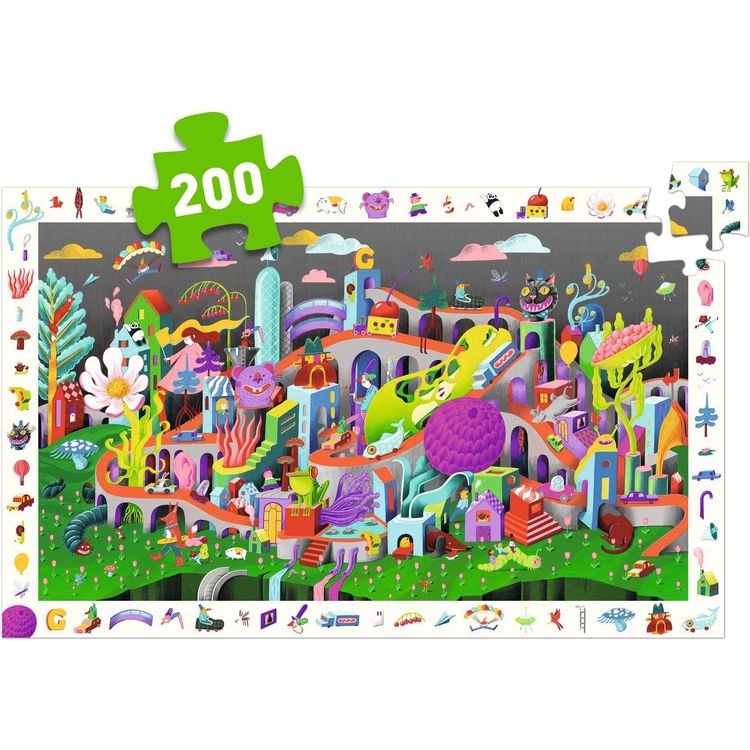 Djeco - Observation 200 Piece Puzzle - Crazy Town - Puzzles