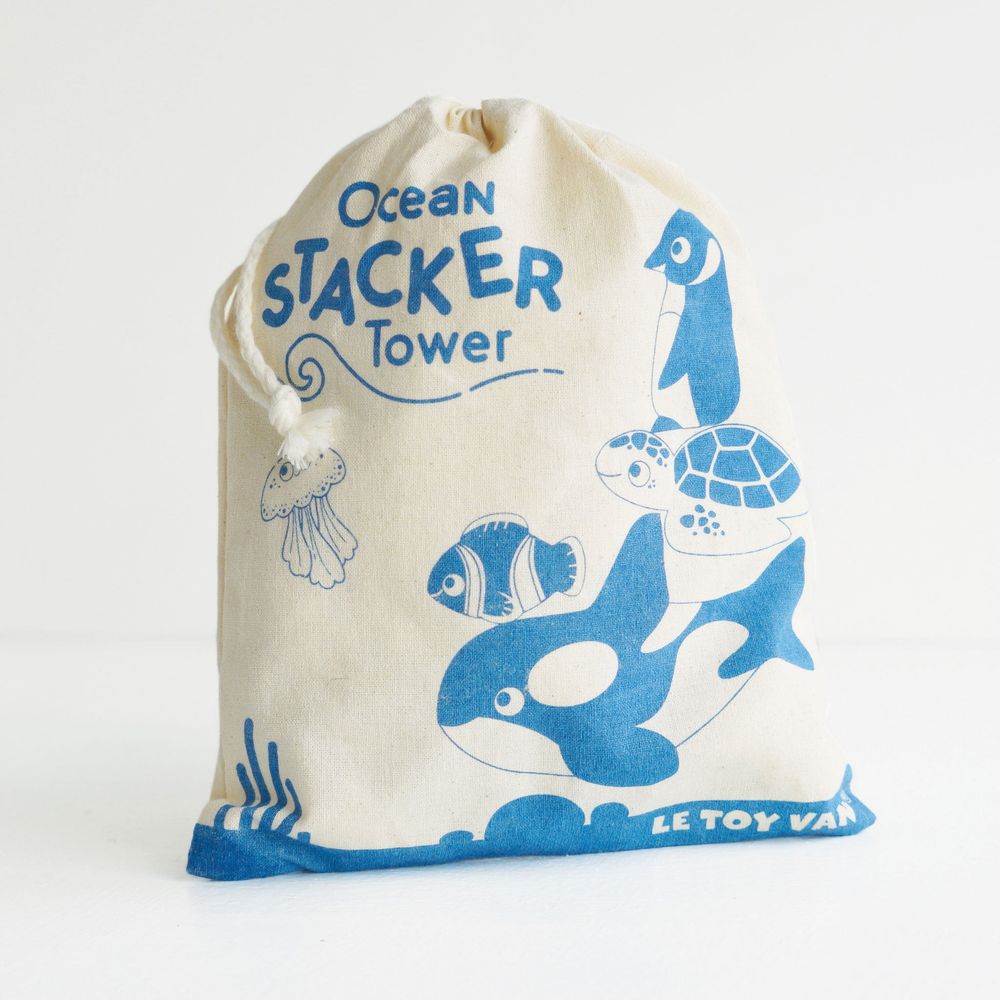 Le Toy Van - Ocean Life Stacking Animals & Bag - Infants