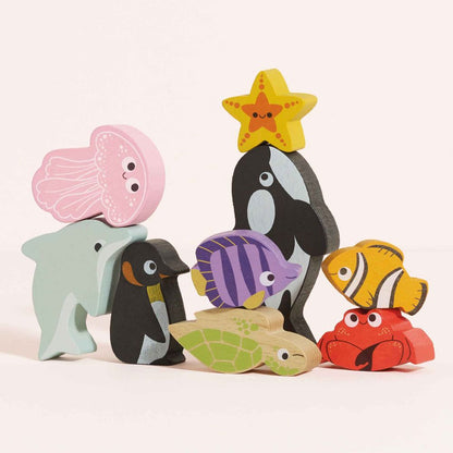 Le Toy Van - Ocean Life Stacking Animals & Bag - Infants