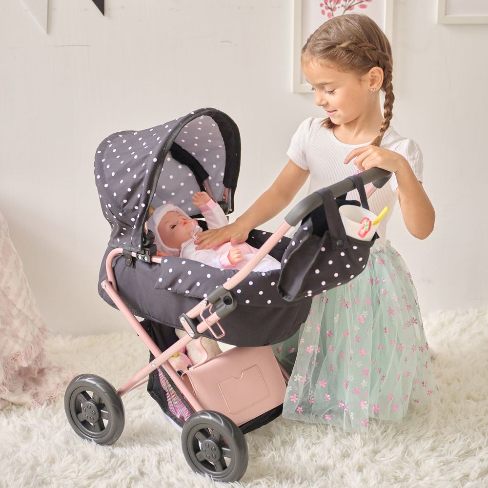 Teamson Kids - Olivia's Little World Pin Up Doll Classic Stroller with Removable Bassinet - Dolls