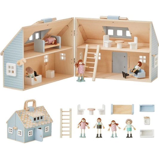 Teamson Kids - Olivia's Little World Quaint Portable Dolls Cottage & Accessories for 3.5" Dolls - Dolls
