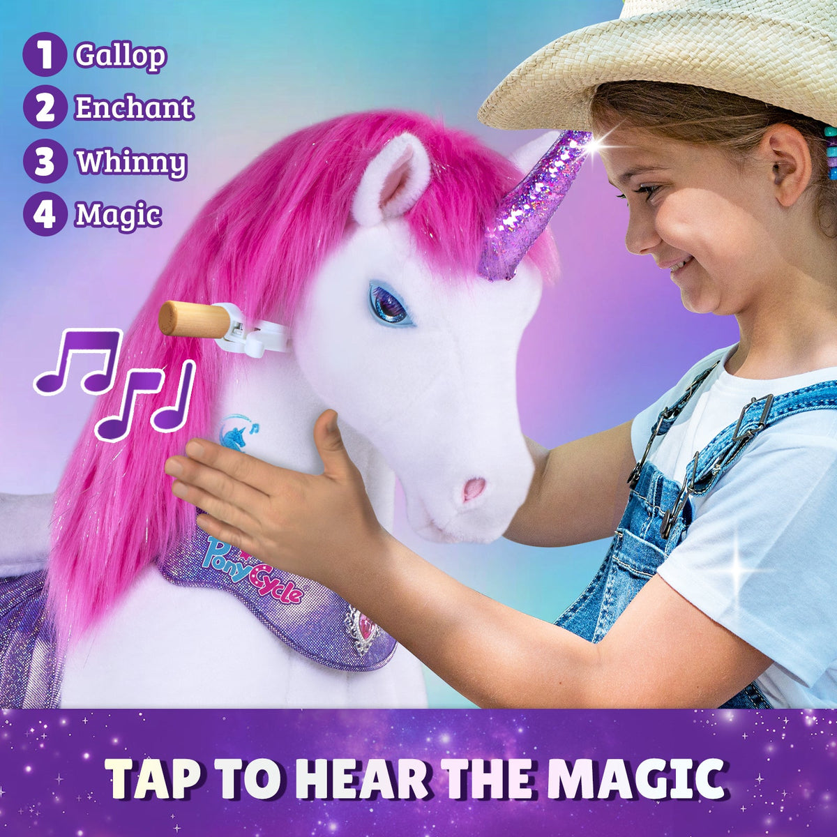 PonyCycle, Inc. - Pink Unicorn Model Y Ride on Toy - 3-4 Years - Preschool