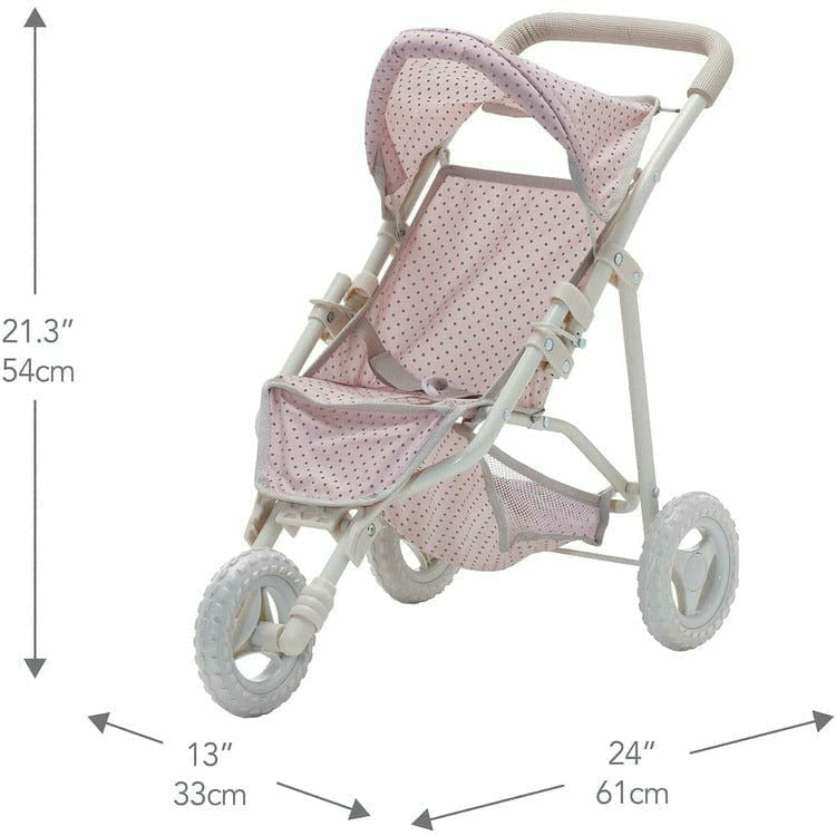 Teamson Kids - Polka Dots Princess Baby Doll Jogging Stroller - Pink - Dolls