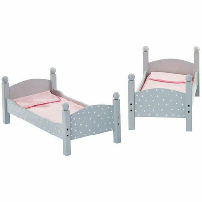 Teamson Kids - Polka Dots Princess Double Bunk Bed for 18" Dolls - Gray - Dolls