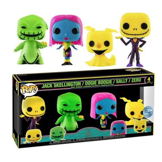 Funko - Pop! Disney: The Nightmare Before Christmas Black Light 4-Pack - World of Funko