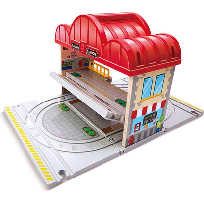 Hape - Portable Train Station Set - Preschool