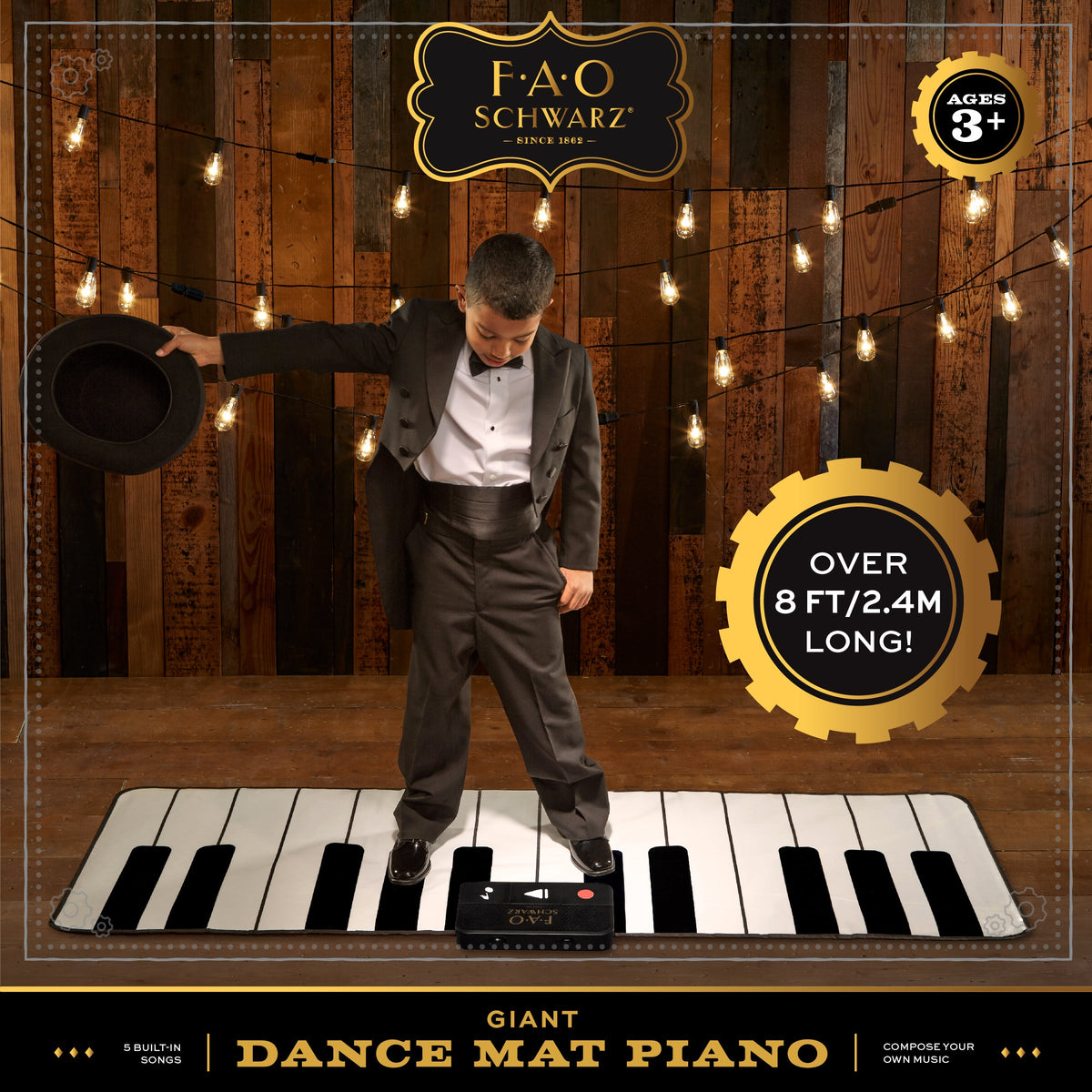 FAO Schwarz - Premium Piano Dance Mat - Music