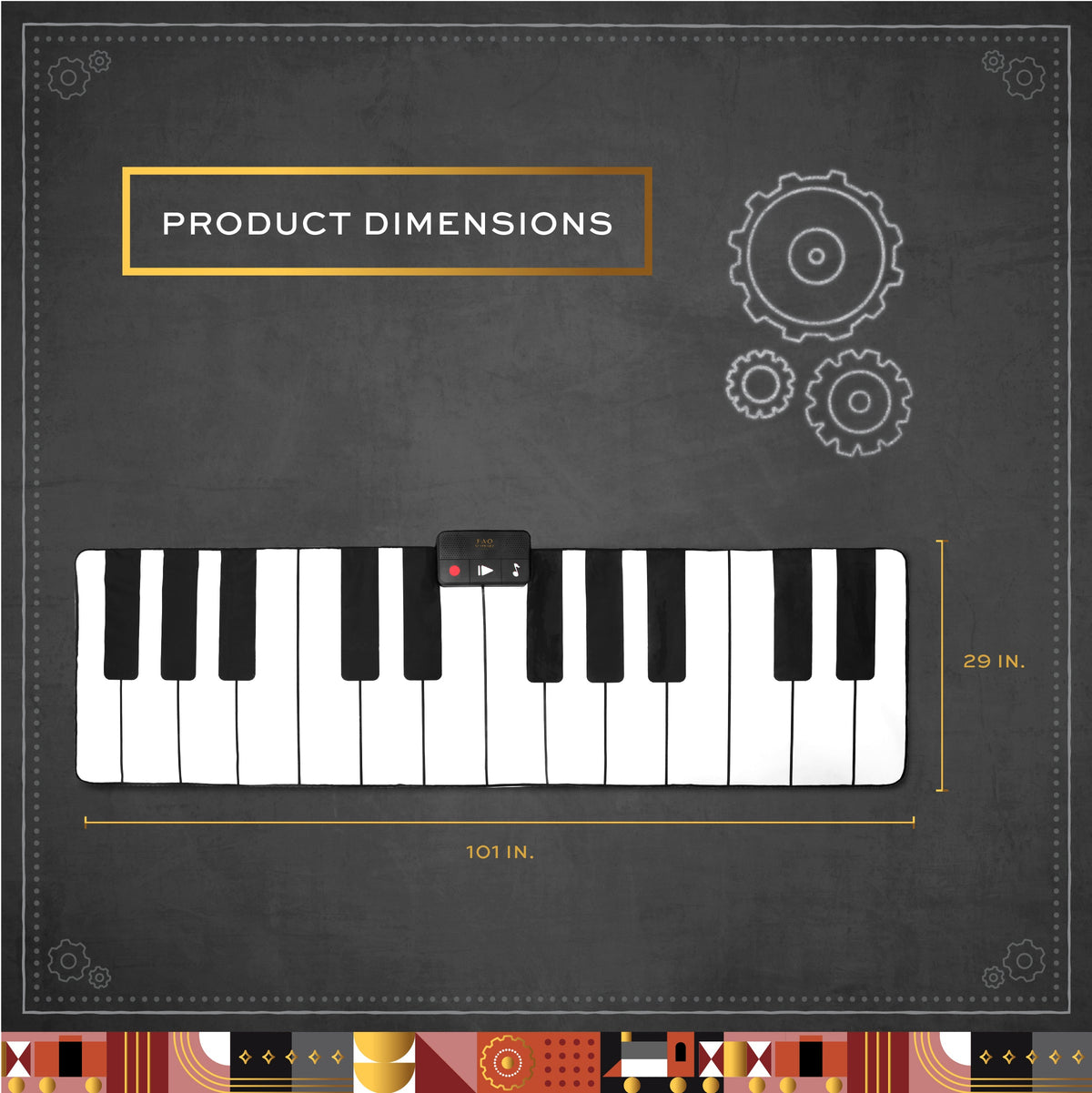 FAO Schwarz - Premium Piano Dance Mat - Music