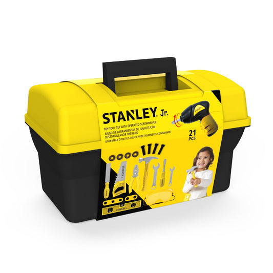 Stanley Jr. - Pretend Play Toolbox Set- 21 Pieces - Preschool