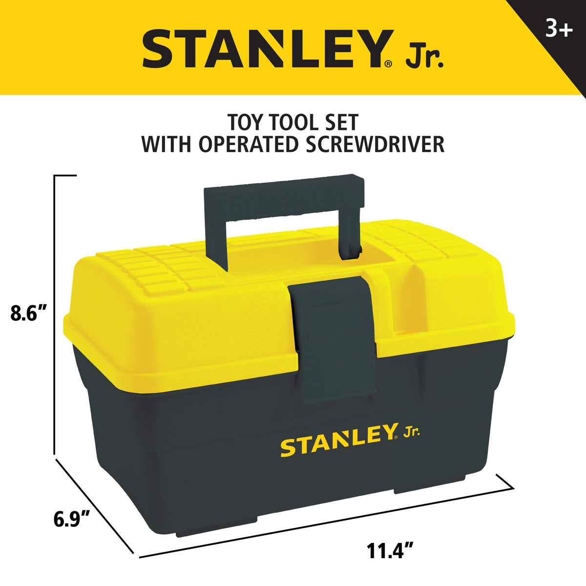 Stanley Jr. - Pretend Play Toolbox Set- 21 Pieces - Preschool