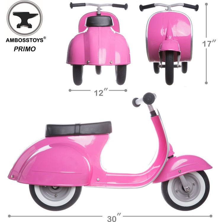 Ambosstoys - Primo Classic Ride-On Scooter - Pink - Preschool