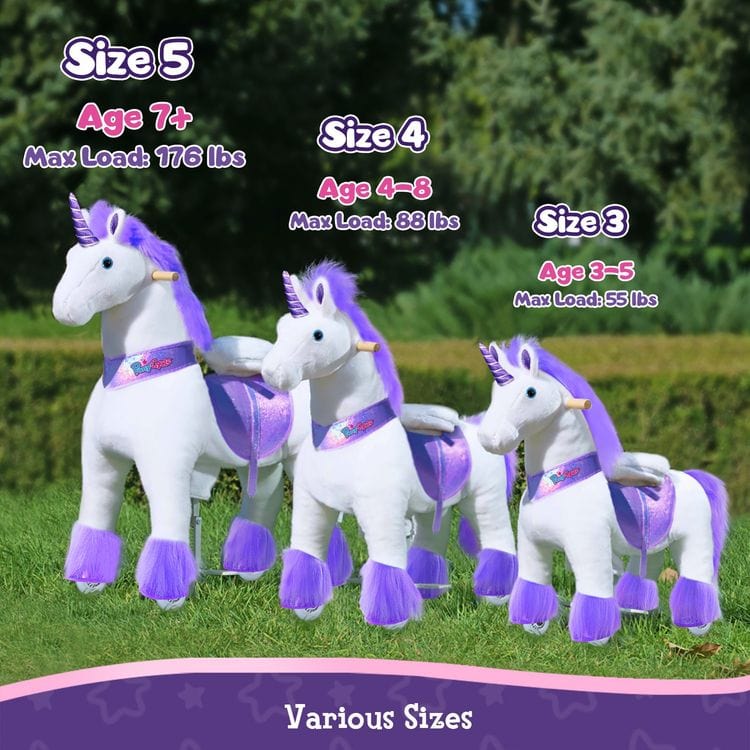 PonyCycle, Inc. - Purple Model U Ride-On Unicorn- 3-4 Years - Plush