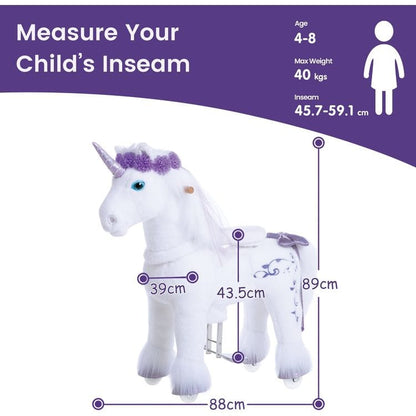 PonyCycle, Inc. - Purple Model X Ride-On Unicorn - 4-7 Years - Outdoor