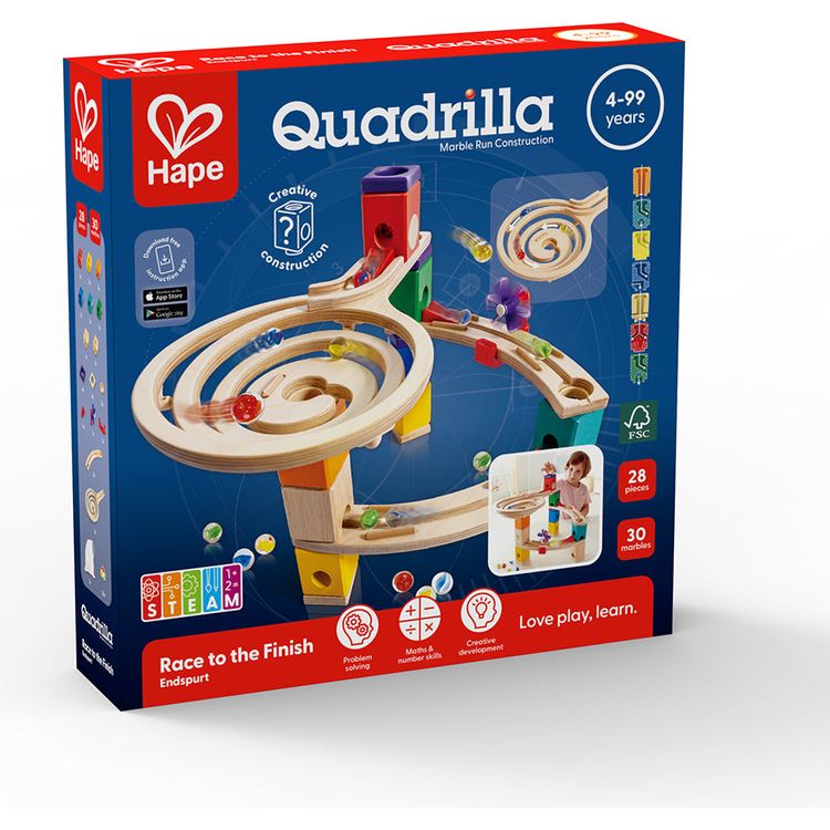Hape - Quadrilla Race to the Finish Marble Run Blocks - STEM