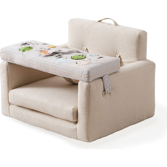 Wonder & Wise - Rolling Along Square Interactive Chair - Neutral - Room Decor