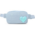 Zomi Gem - Sequin Heart Belt Bag for Kids - Blue (Denim) - Trend Accessories
